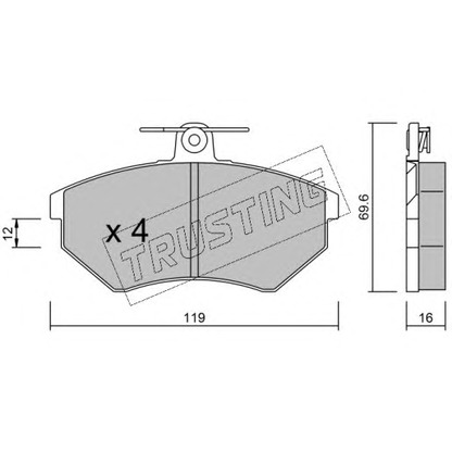 Photo Brake Pad Set, disc brake TRUSTING 0520