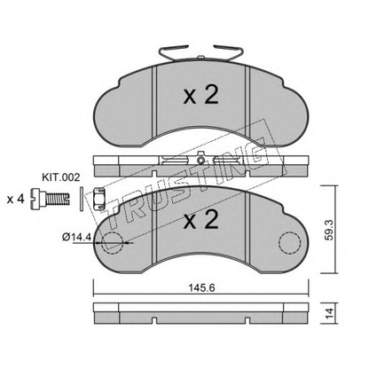Foto Juego de pastillas de freno TRUSTING 0571