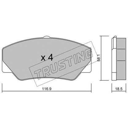 Foto Bremsbelagsatz, Scheibenbremse TRUSTING 0580