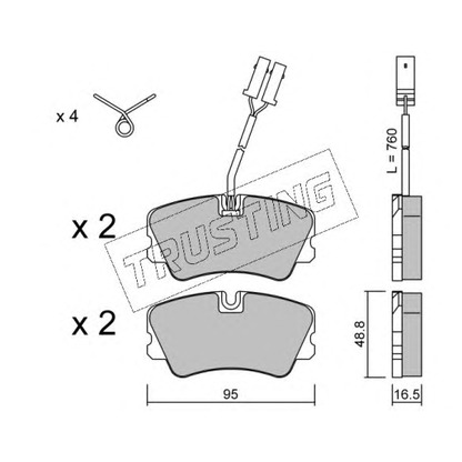 Photo Brake Pad Set, disc brake TRUSTING 0670