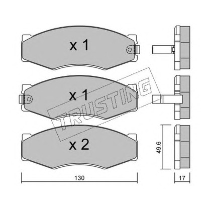 Фото Комплект тормозных колодок, дисковый тормоз TRUSTING 0681