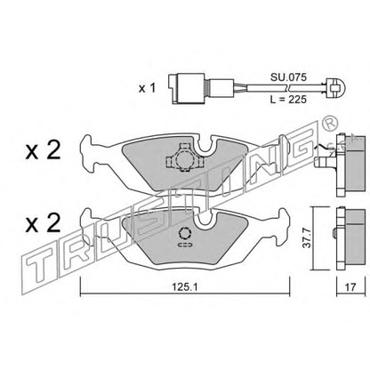 Foto Bremsbelagsatz, Scheibenbremse TRUSTING 0721W