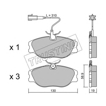 Foto Kit pastiglie freno, Freno a disco TRUSTING 0742