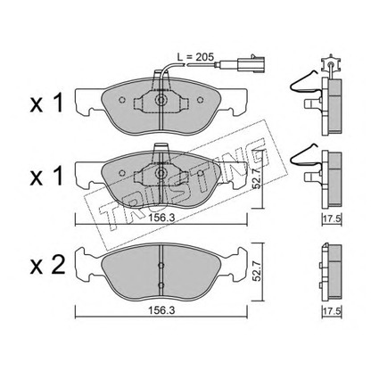 Photo Brake Pad Set, disc brake TRUSTING 0840