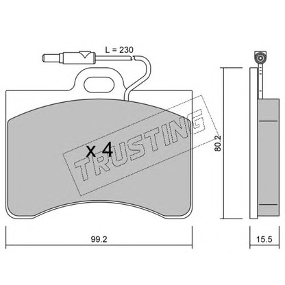 Photo Brake Pad Set, disc brake TRUSTING 0870