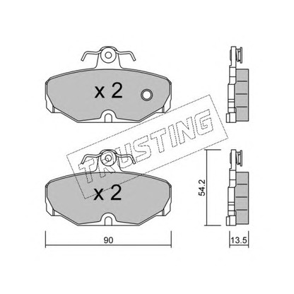 Photo Brake Pad Set, disc brake TRUSTING 0970