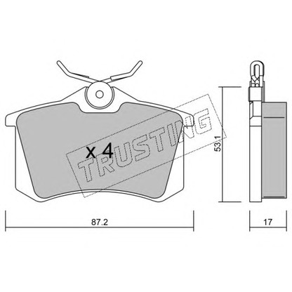 Photo Brake Pad Set, disc brake TRUSTING 1021