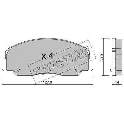 Photo Kit de plaquettes de frein, frein à disque TRUSTING 1030