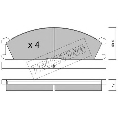 Photo Kit de plaquettes de frein, frein à disque TRUSTING 1090