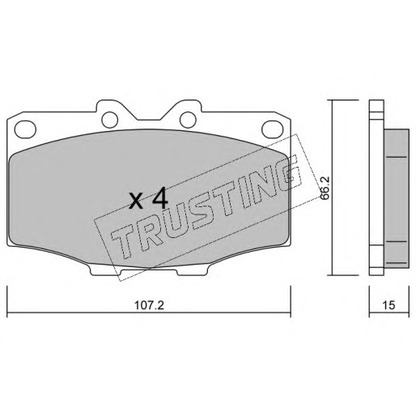 Photo Brake Pad Set, disc brake TRUSTING 1110