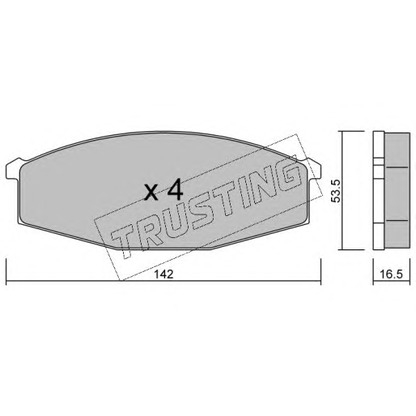 Photo Kit de plaquettes de frein, frein à disque TRUSTING 1120