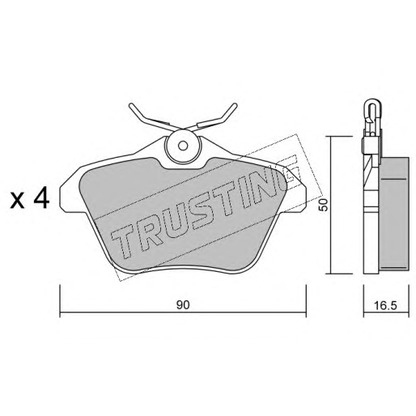Фото Комплект тормозных колодок, дисковый тормоз TRUSTING 1150