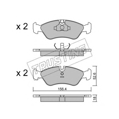 Photo Brake Pad Set, disc brake TRUSTING 1190