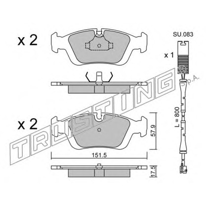 Foto Kit pastiglie freno, Freno a disco TRUSTING 1260W