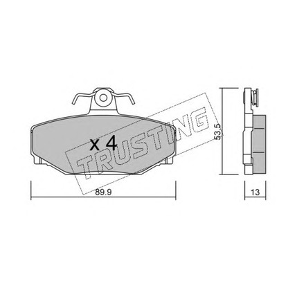 Photo Brake Pad Set, disc brake TRUSTING 1330