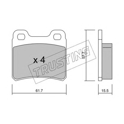 Photo Brake Pad Set, disc brake TRUSTING 1430