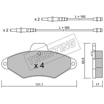 Foto Kit pastiglie freno, Freno a disco TRUSTING 1460