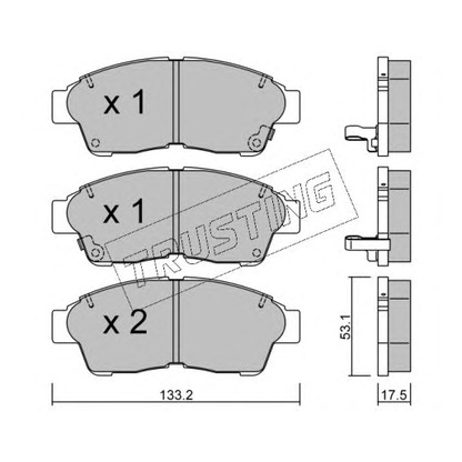 Фото Комплект тормозных колодок, дисковый тормоз TRUSTING 1520