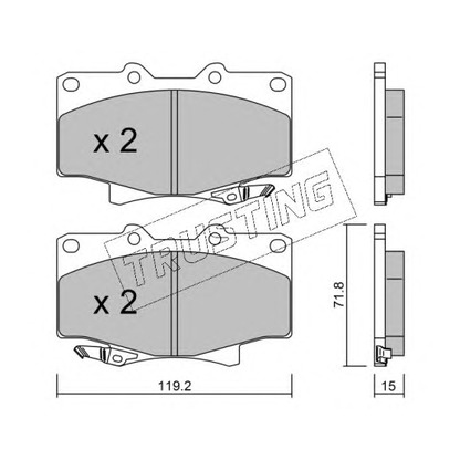 Photo Brake Pad Set, disc brake TRUSTING 1560