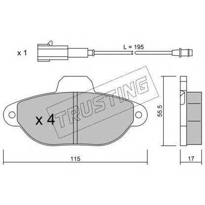 Foto Kit pastiglie freno, Freno a disco TRUSTING 1622