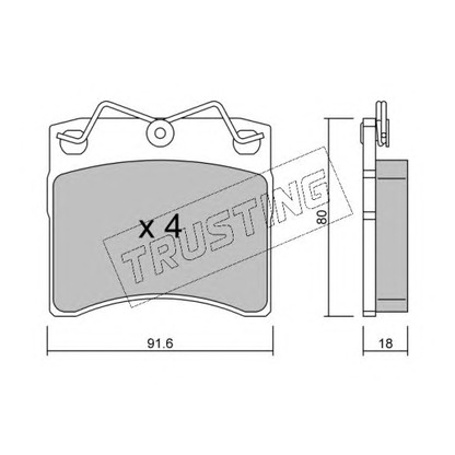 Photo Brake Pad Set, disc brake TRUSTING 1660