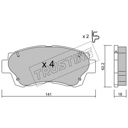 Photo Kit de plaquettes de frein, frein à disque TRUSTING 1700