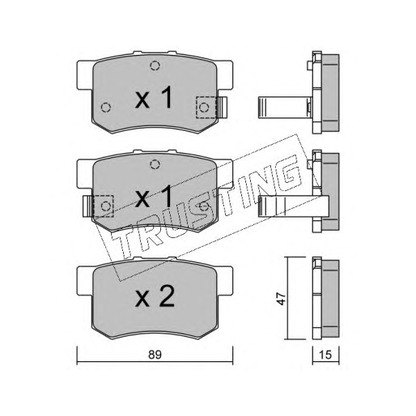 Фото Комплект тормозных колодок, дисковый тормоз TRUSTING 1760