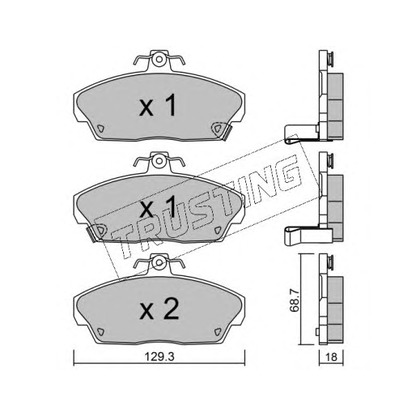 Foto Kit pastiglie freno, Freno a disco TRUSTING 1770