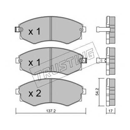 Photo Brake Pad Set, disc brake TRUSTING 1950