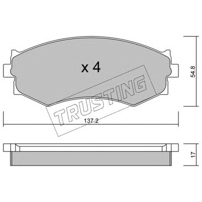 Photo Brake Pad Set, disc brake TRUSTING 1970