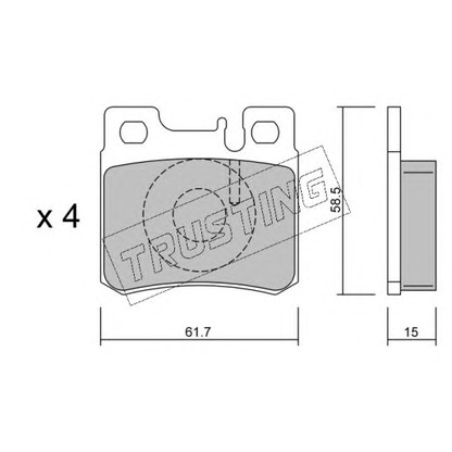 Photo Kit de plaquettes de frein, frein à disque TRUSTING 2120