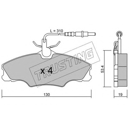 Photo Brake Pad Set, disc brake TRUSTING 2220