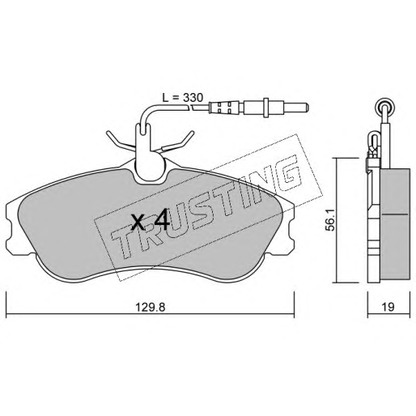 Photo Brake Pad Set, disc brake TRUSTING 2260