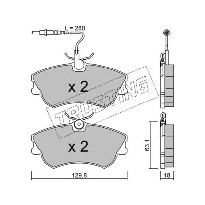 Photo Brake Pad Set, disc brake TRUSTING 2310