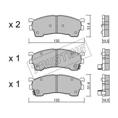 Photo Brake Pad Set, disc brake TRUSTING 2321