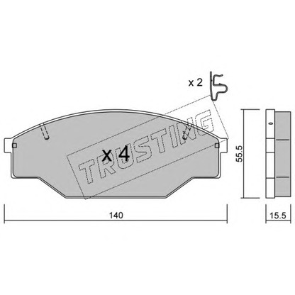 Photo Kit de plaquettes de frein, frein à disque TRUSTING 2360