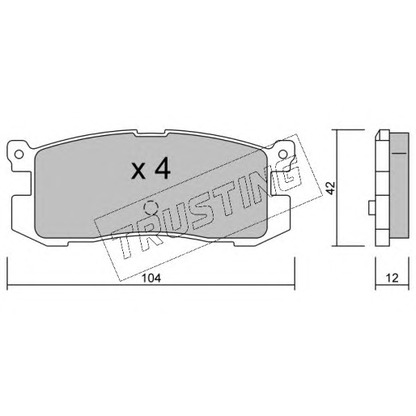 Фото Комплект тормозных колодок, дисковый тормоз TRUSTING 2420