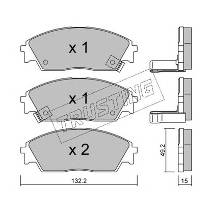 Фото Комплект тормозных колодок, дисковый тормоз TRUSTING 2451