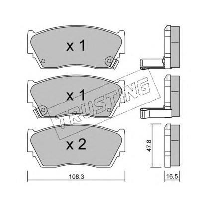 Photo Brake Pad Set, disc brake TRUSTING 2551