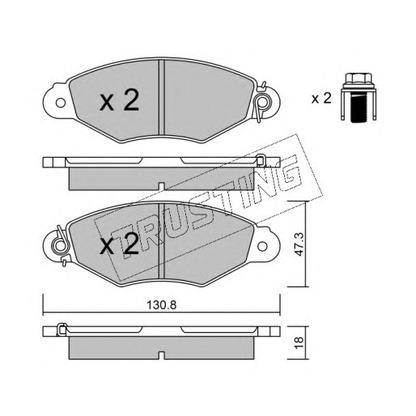 Foto Kit pastiglie freno, Freno a disco TRUSTING 2620