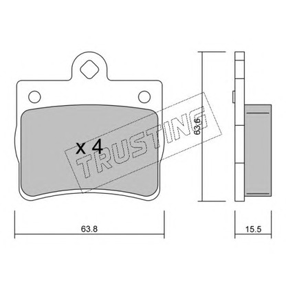 Photo Kit de plaquettes de frein, frein à disque TRUSTING 2640