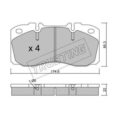 Foto Kit pastiglie freno, Freno a disco TRUSTING 2770