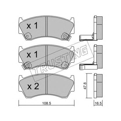 Photo Brake Pad Set, disc brake TRUSTING 2860