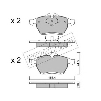 Photo Kit de plaquettes de frein, frein à disque TRUSTING 2880