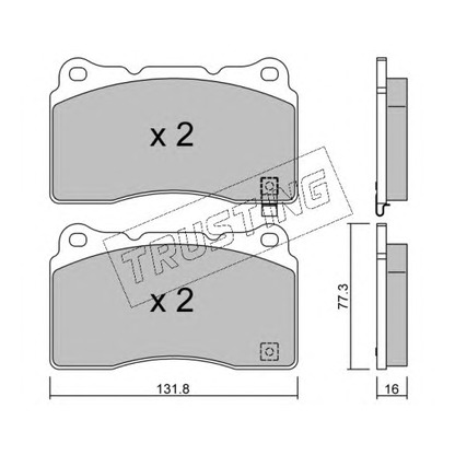 Photo Brake Pad Set, disc brake TRUSTING 2975