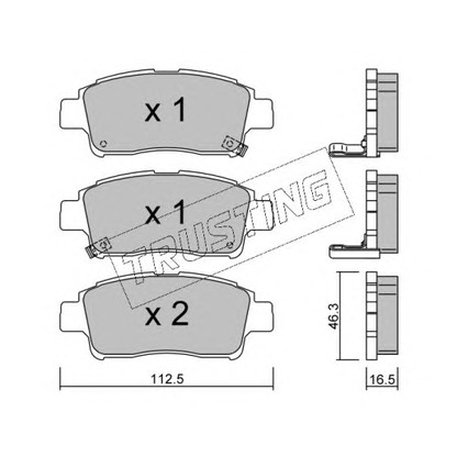 Photo Brake Pad Set, disc brake TRUSTING 3010