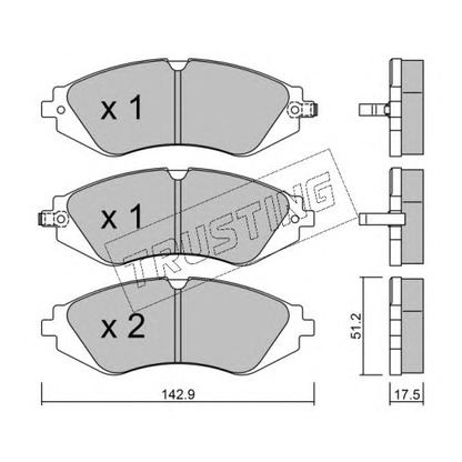 Photo Brake Pad Set, disc brake TRUSTING 3030