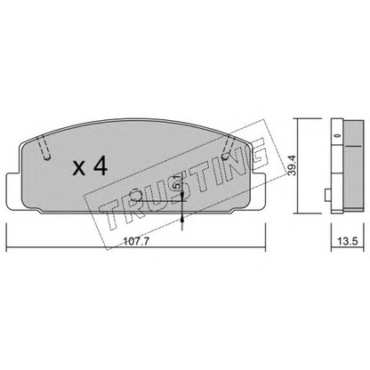 Photo Brake Pad Set, disc brake TRUSTING 3110