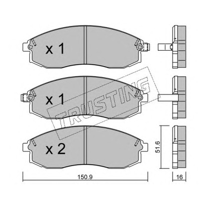 Foto Kit pastiglie freno, Freno a disco TRUSTING 3151