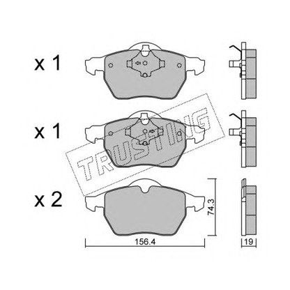 Фото Комплект тормозных колодок, дисковый тормоз TRUSTING 3231